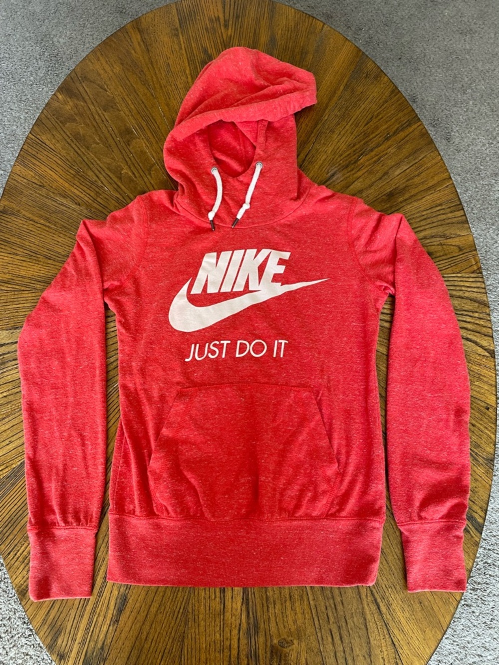 Nike Red Hooded Pullover with White Swoosh